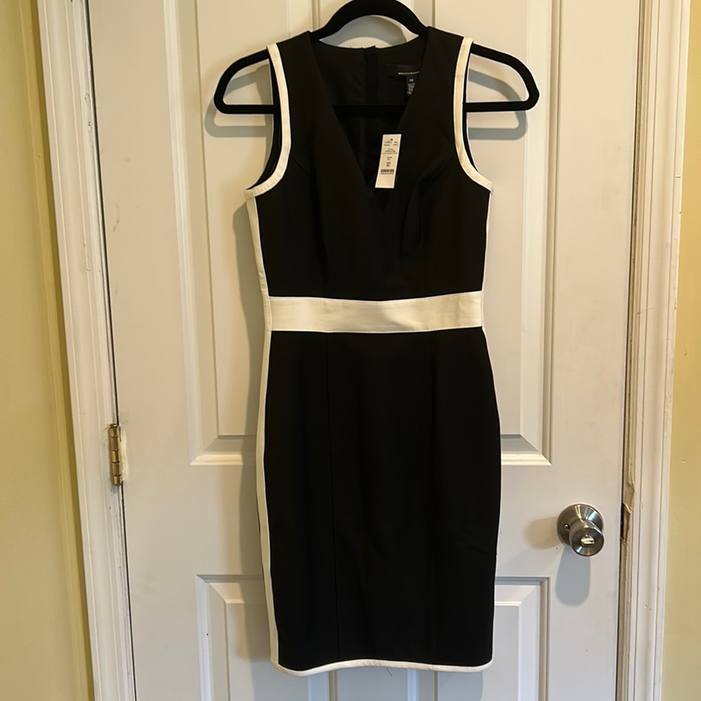 WHBM Sleeveless V-neck Work Sheath Dress